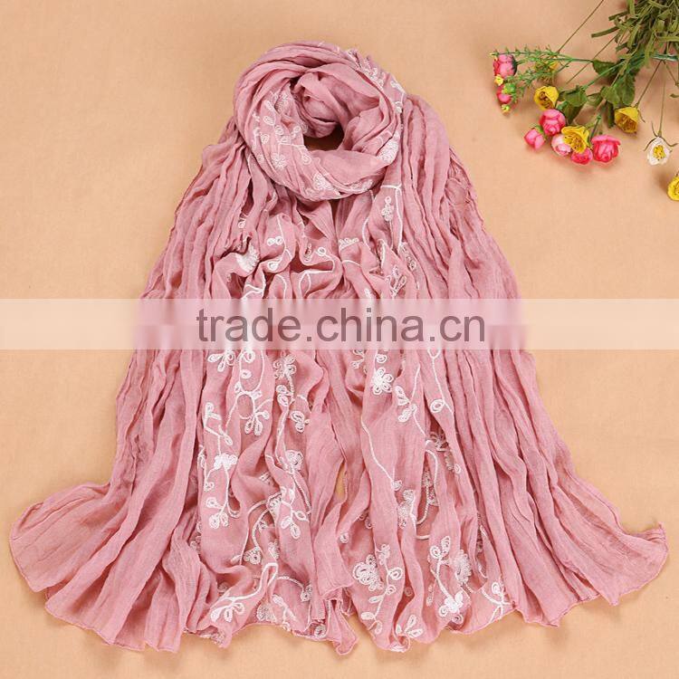 Wholesale Autumn Spring Beautiful Fashion Women Embroidery Shawl Scarf