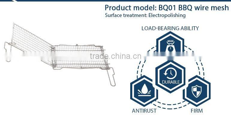 Wire bbq grill fish rack basket