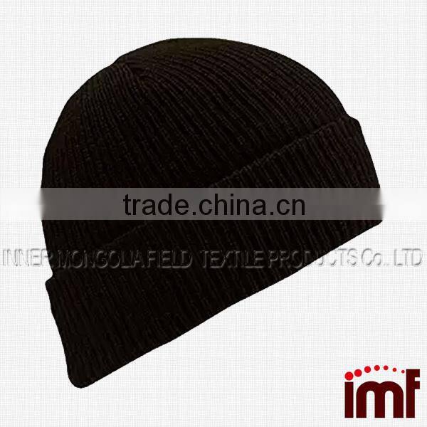 Worsted Wool Ribbed Watchcap Beanie Hat
