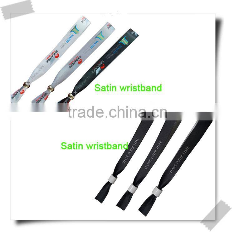 High quality plastic button woven wristband/custom woven wristband/woven wristband