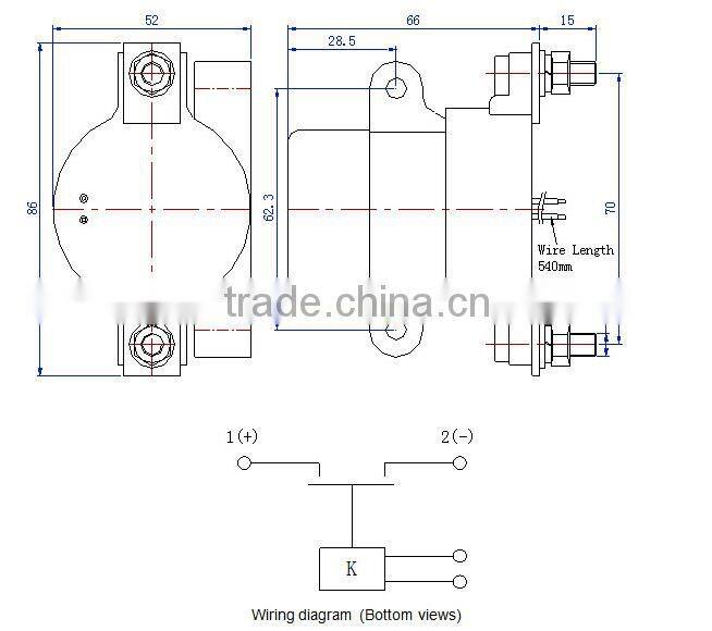 DC 48V Contactor Hight Voltage 100A 200A WM816
