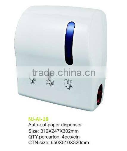 stainless steel auto cut paper dispenser without power, wall mouted auto cut paper towel dispenser