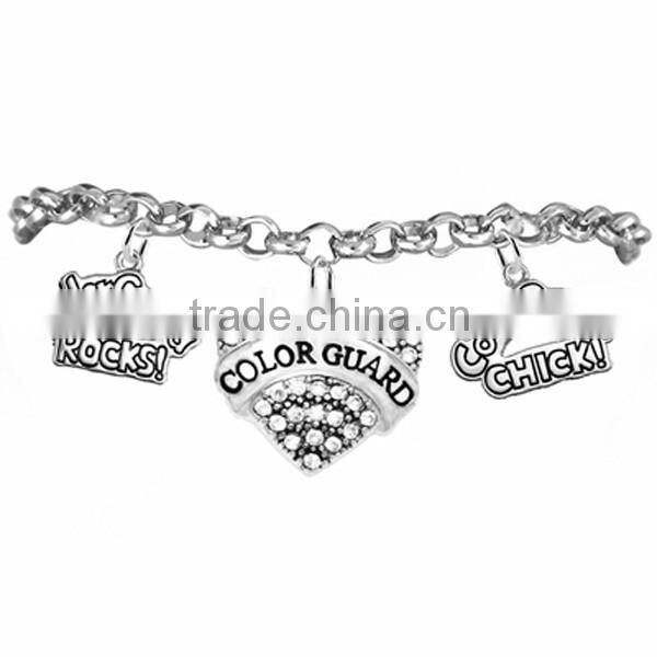 Genuine Austrian Clear Crystal Drill Boot Charm Chain Link Bracelet