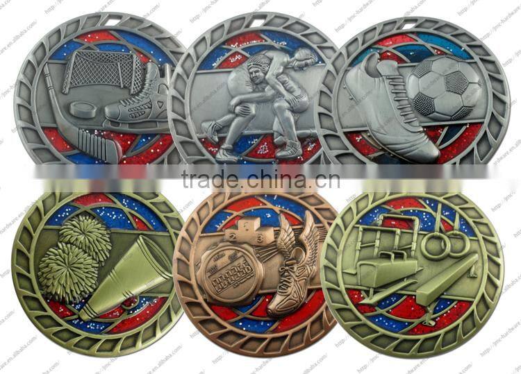 Newest customized souvenir 3d metals medal with ribbon