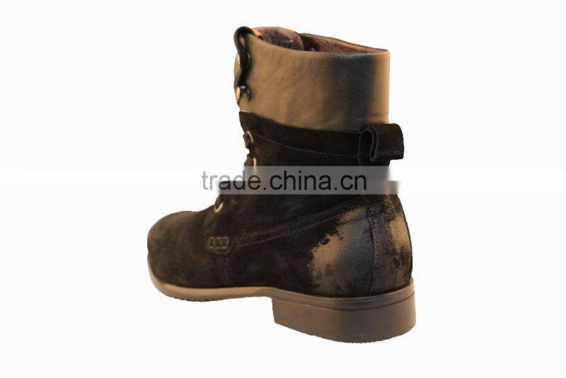 2015 High-grade high cut full genuine leather men shoes for walking