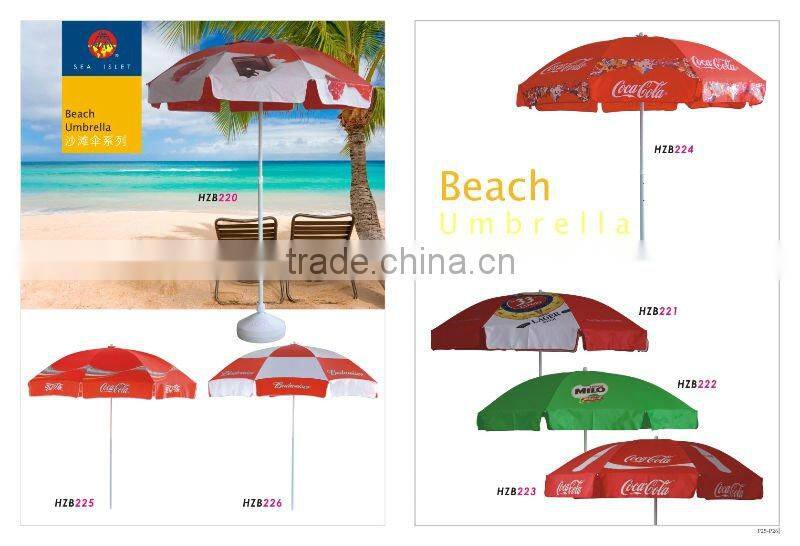 beach umbrella with printing for promotional 2m size