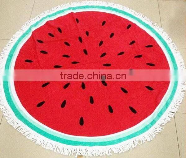 Family travel convenient watermelon pattern fashion beach towel for summer