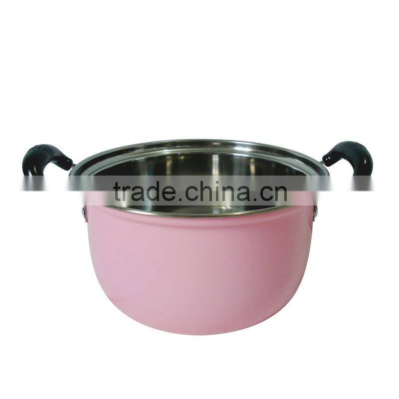 stainless steel colorful painted nonstick multi stock pot set