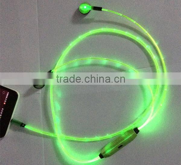 novelty el wire flash earphone and headphone for christmas gift item