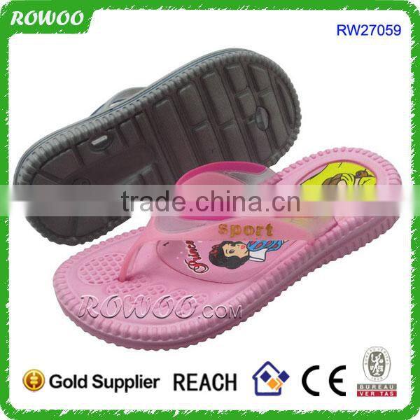 Kids cute cartoon slippers, soft flip flops cheap china wholesale