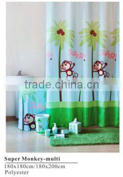 Luxury Damask black bathroom set/shower curtain with bath rug sets