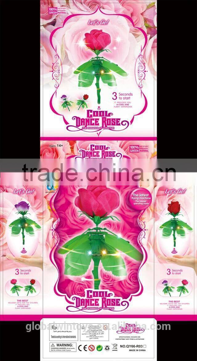 2015 newest unique rc inductive rose flower flying toy for gifts gw-tqy66-r03g