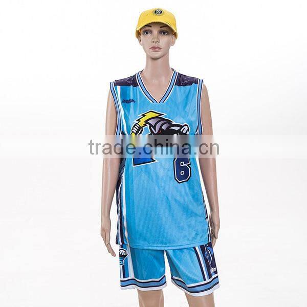 Full sublimated custom made cartoon pattern basketball uniform own logo