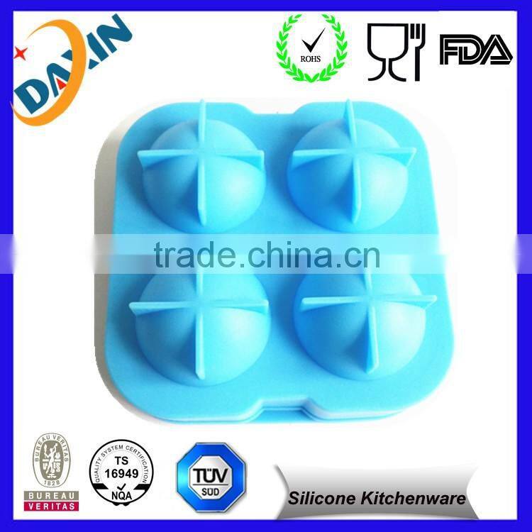 High quality silicone Ice ball tray with 4 cavities