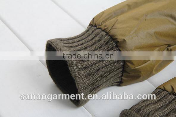 2015 casual men's knitted collar slim fit cotton-padded jacket