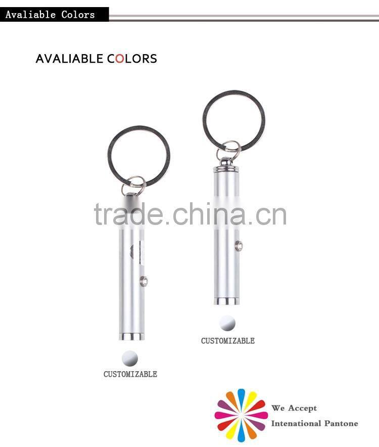 Promotional logo led metal key chain pen advertising logo mini led light ball pen drive key chains