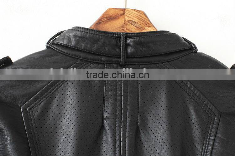 Classic fashion women's pu leather jacket design in 2014