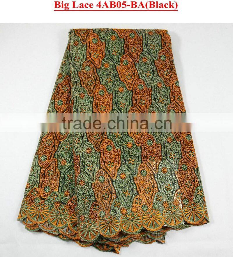 Latest design cotton voile fabric royal blue swiss voile lace