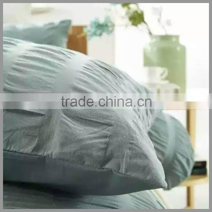 Seersucker Cotton Strip Ruffle Duvet Cover/ Natural seersucker cotton strip ruffle duvet cover/fitted sheet