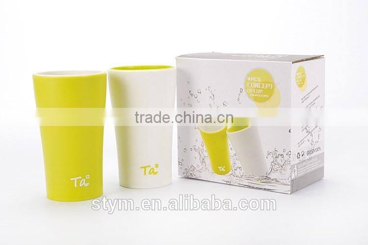 Fashionable couple cup custom coffee mug travel mug cup for tooth brushing