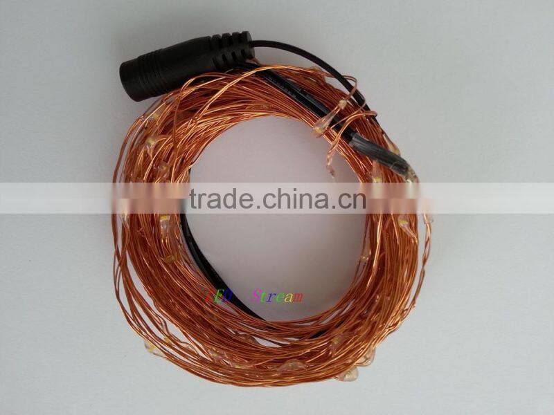 10M 100 Leds silver and copper wire mini string fairy lights with 4 customerized plug adapter
