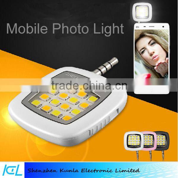 Camera Flash Light For IOS Android Mini Portable 3.5mm Jack Smart Selfie 16 LED Camera Flash Light