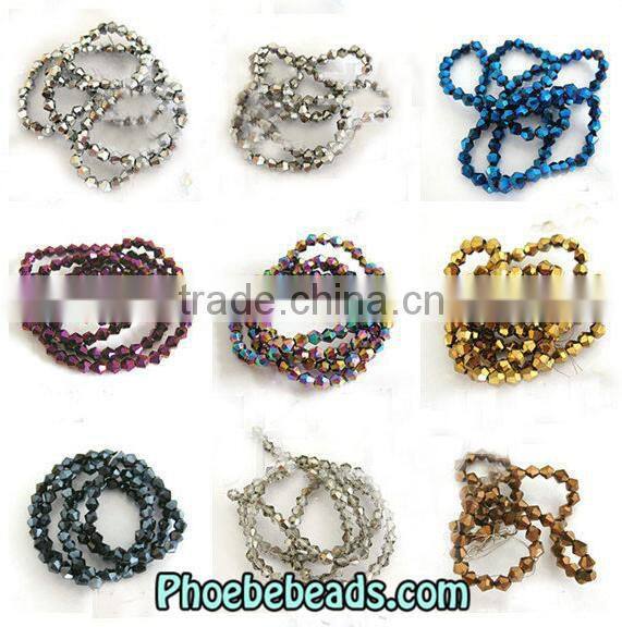 Wholesale 4mm Plating Color Crystal Bicone Beads For Hanging Decoration PB-CB028