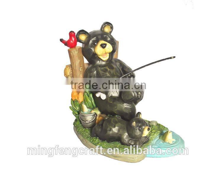 Animated Sitting Father baby bear indoor decoration