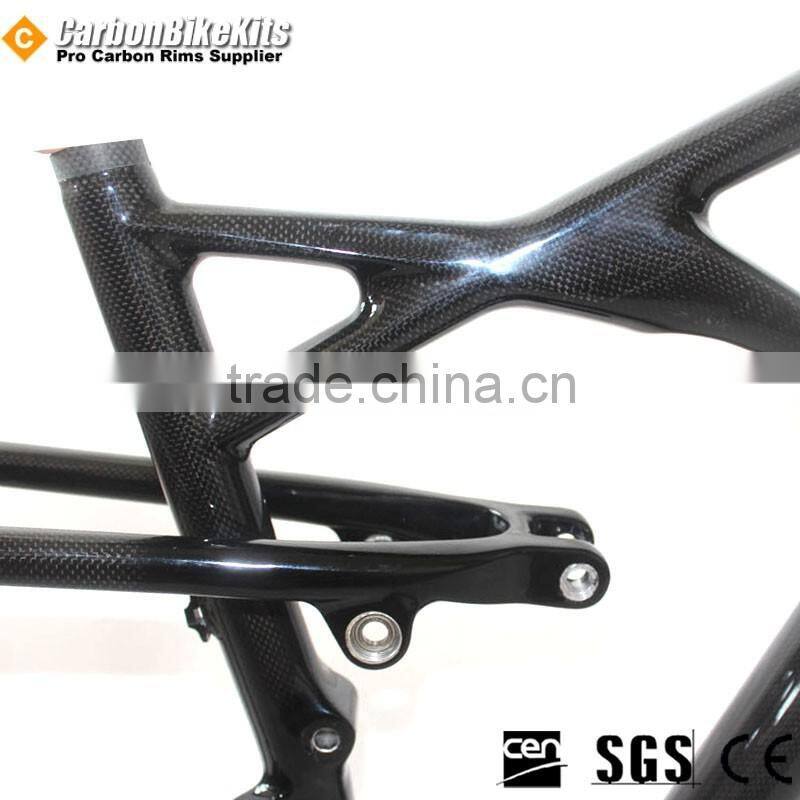 2016 CarbonBikeKits 29" MTB full suspension carbon frameset BB30/ PF30 Disc Brake E-type mountain carbon fibre bicycle frame CF