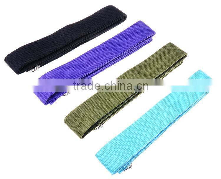 Cotton Yoga Accessories Pilates Stretch Strap with D-Ring