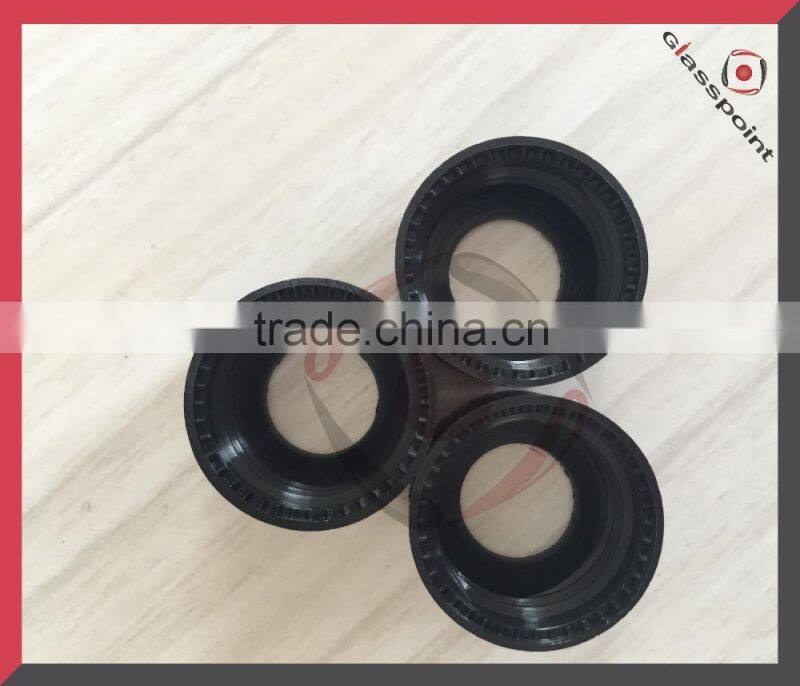 High quality glass dropper with plastic cap, glass pipette, black rubber bulb