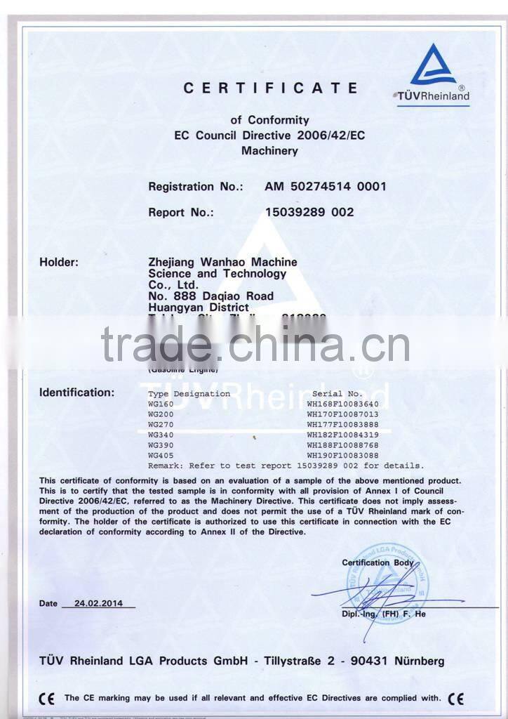 CE 4 Stroke air cooled 6.7hp Gasoline Engine (WG200)