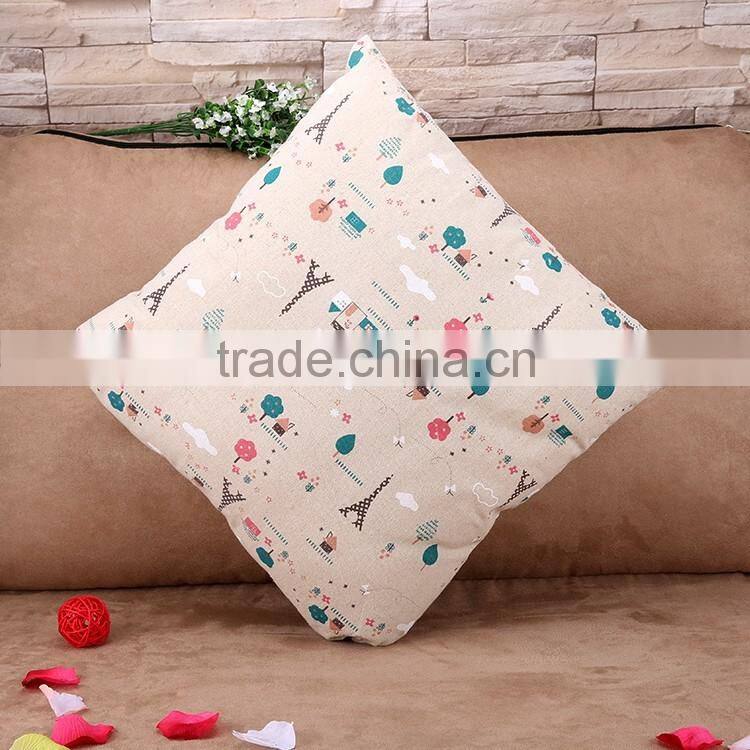 2015 Creative Eiffel Tower cartoon cotton and linen pillowcases sofa cushion cover