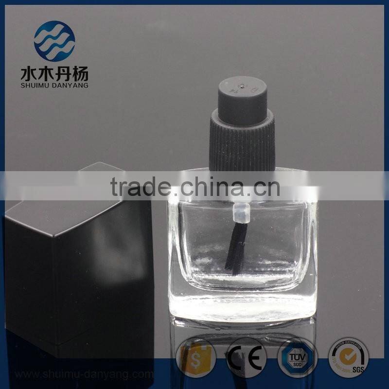 Luxury 8ml flat glass nail polish bottle empty square bottle
