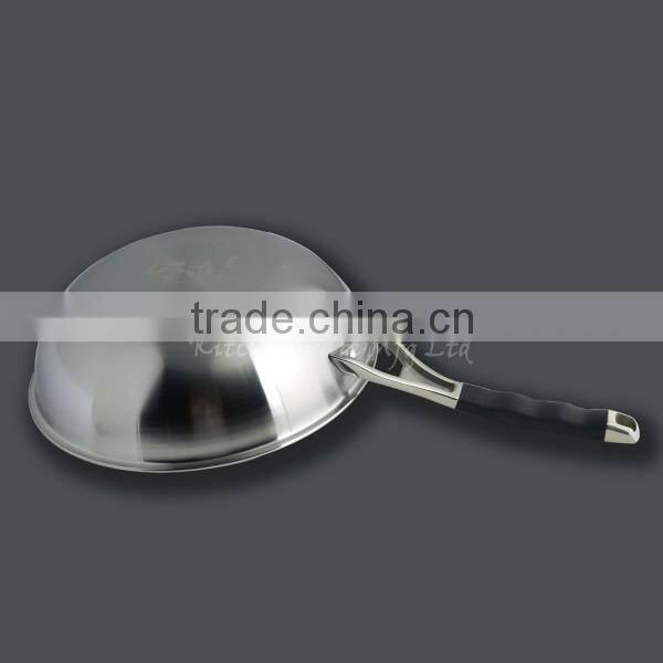 28CM Cooking wok Hot sell three-ply stainless steel chinese wok