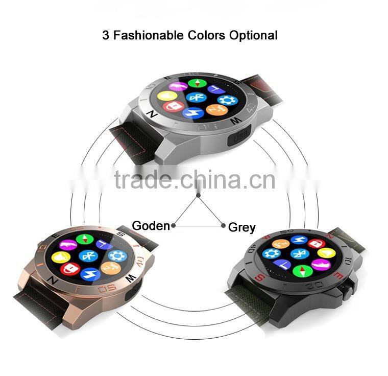 Smart watch Round Shape Screen Bluetooth Smart Wrist Leather Watch for Iphone and Android