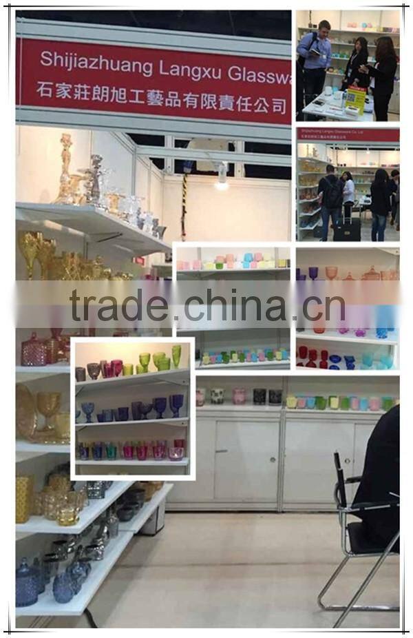 LangXu Hand pressed color glass goblet/drinking glassware