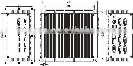 Intel Core2 P8600 Core Duo 2.4G 1* VGA1*LVDS 2*LAN 7*USB10*COM fanless pc