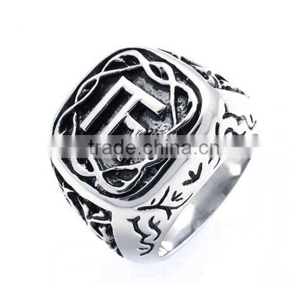Classical chain design band stainless steel gold plated ring gold plated cock rings gold plated engagement rings (LR7614)