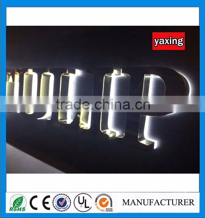 2016 Outdoor Waterproof Custom Metal Backlit Led Channel Letter