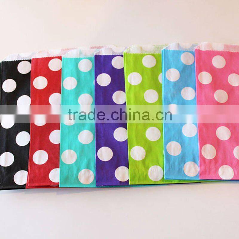 Kelly green mini Bitty Bags Kraft Small Flat Diagonal Stripe Paper Bag