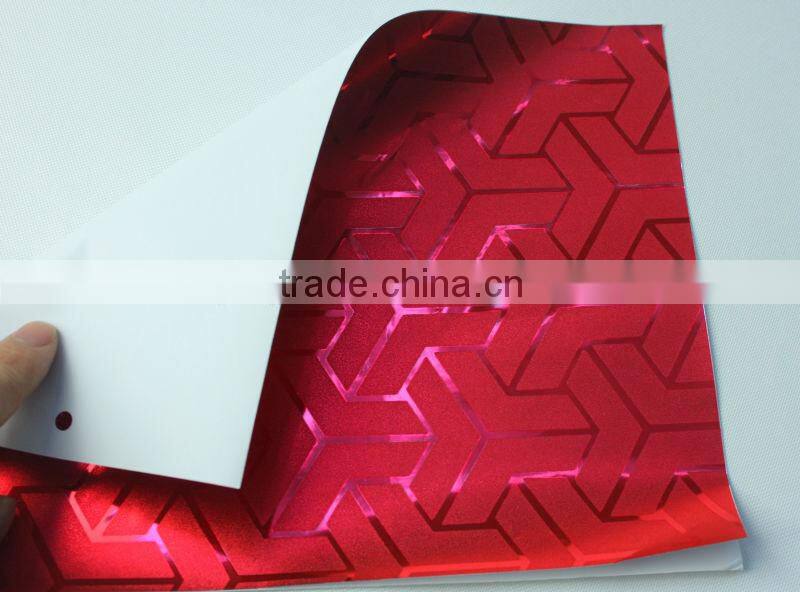 red acute angle pvc decorative film for furniture