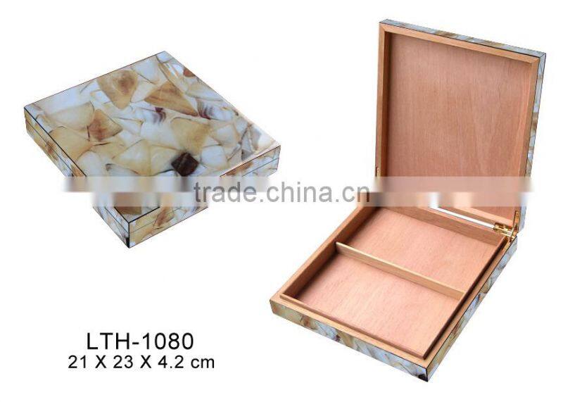 Marble paper veneer luxury finish cigar box lonten arts
