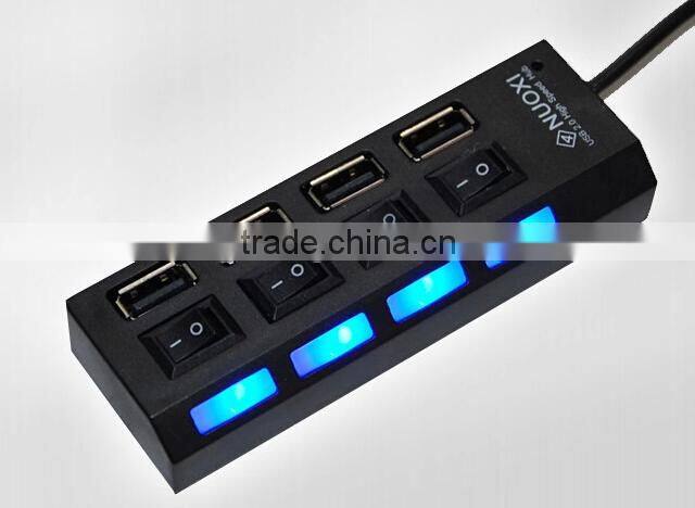 wholesale 4 port usb hub with led light