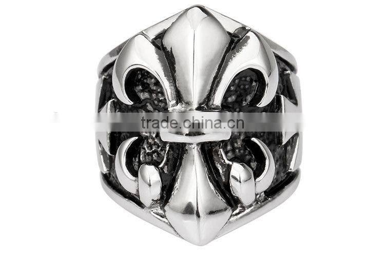 KSTONE Mens Punk Cross Stainless Steel Ring