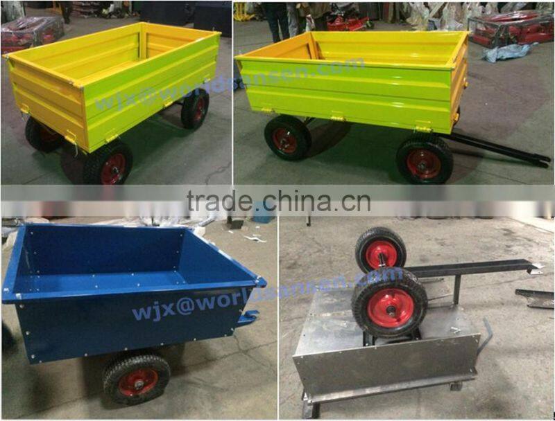 2 wheels tractor dump trailer 1500Lb. Capacity 17cu Utility Dump Trailer for ATV