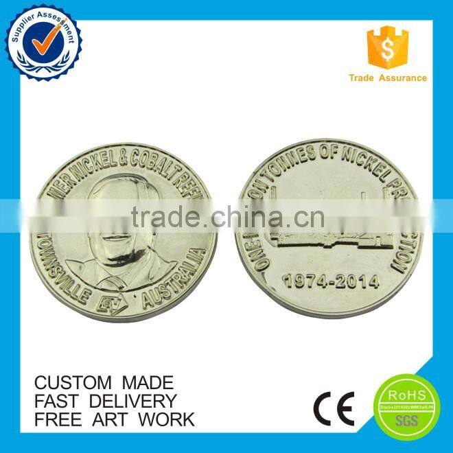 Novelty gold and silver enamel coin