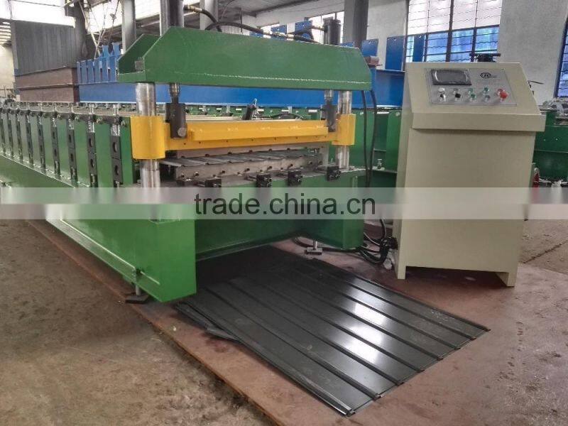 Round Metal Sheet Roof Roller Roof Sheet Crimped Tile Making Machine , Metal Roof Panel Bend Machine