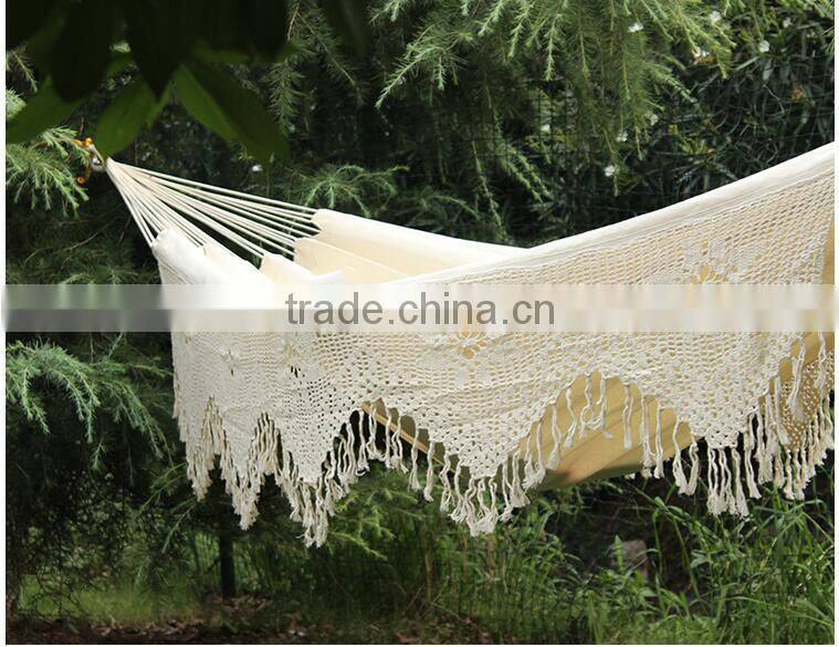 Wholesale High-grade Luxury Cotton Portable Outdoor Folding Hanging Hammock
