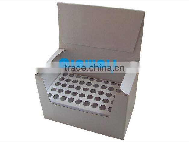 white rigid cardboard paper tube display box with hook/ hole holder